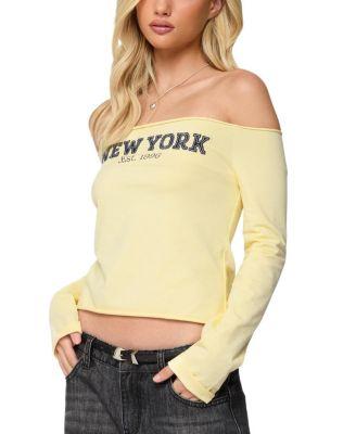 New York Babe Off Shoulder Top by EDIKTED