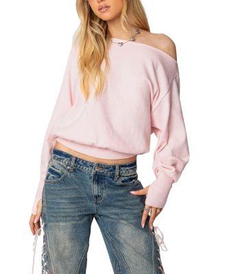 Off Shoulder Oversized Sweater by EDIKTED