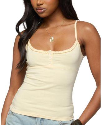 Oksana Henley Tank Top by EDIKTED