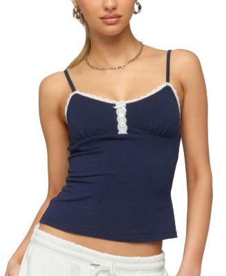 Olezka Contrast Lacey Tank Top by EDIKTED