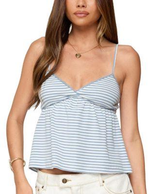 Orietta Striped Babydoll Top by EDIKTED