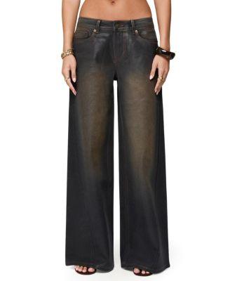 Oversized Mud Wash Low Rise Black Wash Jeans by EDIKTED