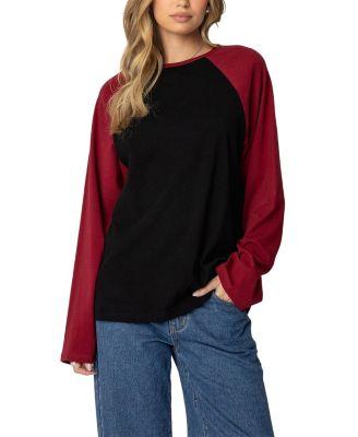 Oversized Raglan Long Sleeve T Shirt by EDIKTED