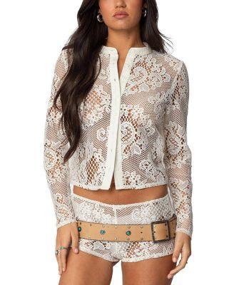 Peyson Sheer Lace Top by EDIKTED