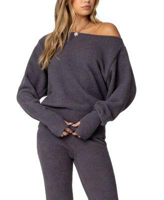 Plush Oversized Asymmetric Sweater by EDIKTED