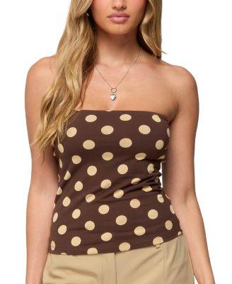 Polka Dot Built In Bra Tube Top by EDIKTED