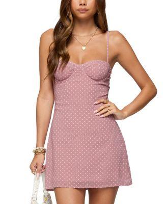 Polka Dot Cupped Chiffon Mini Dress by EDIKTED