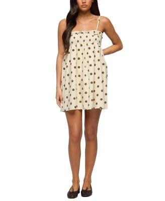 Polka Dot Linen Look Mini Dress by EDIKTED
