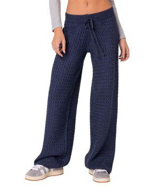 Portia Relaxed Cable Knit Pants by EDIKTED