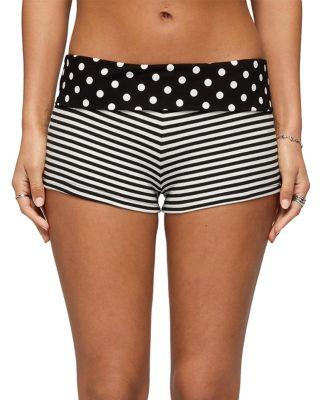 Presley Stripe & Polka Dot Foldover Shorts by EDIKTED