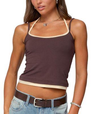 Roya Layered Halter Tank Top by EDIKTED