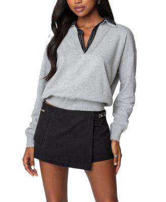 Rue Double Collared Sweater by EDIKTED