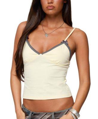 Ruelle Contrast Frill Tank Top by EDIKTED