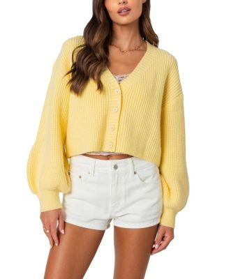 Sabrina Chunky Knit Cropped Cardigan by EDIKTED