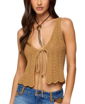 Sadiee Split Front Knit Top by EDIKTED