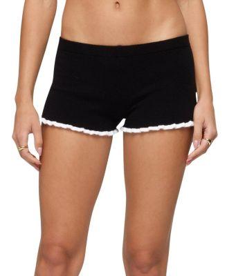Saffra Contrast Ruffle Knit Shorts by EDIKTED