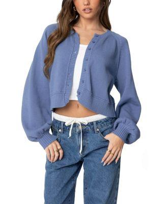 Sammi Puff Sleeve Knit Cardigan by EDIKTED