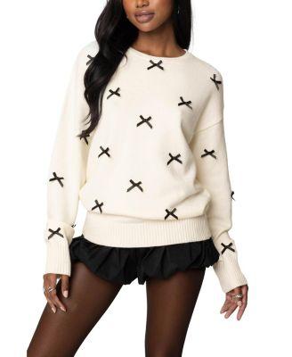 Satin Bow Oversized Sweater by EDIKTED