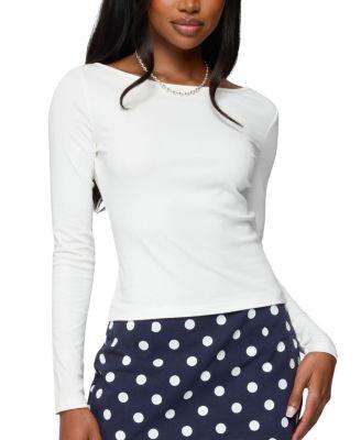 Savi Boat Neck Long Sleeve Top by EDIKTED