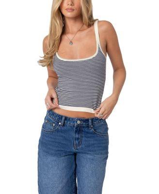 Saylor Striped Knit Tank Top by EDIKTED