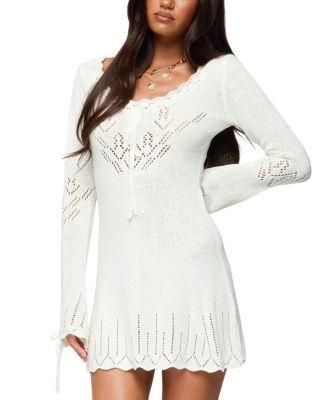 Shaia Pointelle Knit Mini Dress by EDIKTED