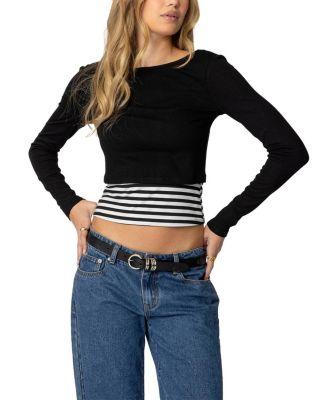 Shania Layered Striped Top by EDIKTED