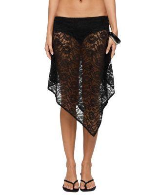 Sheer Lace Handkerchief Midi Skort by EDIKTED
