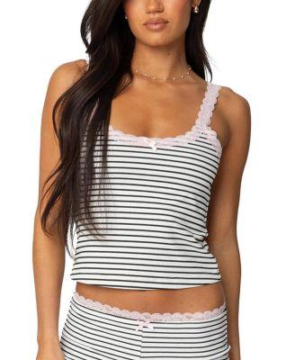 Sofi Striped Ribbed Tank Top by EDIKTED