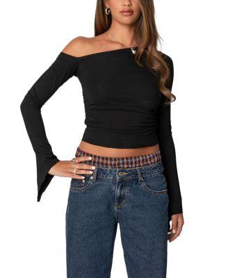 Stacie Asymmetric Long Sleeve Top by EDIKTED