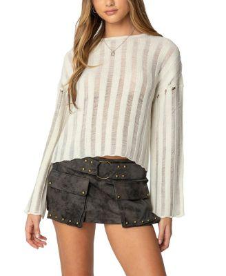 Stripey Shredded Sweater by EDIKTED