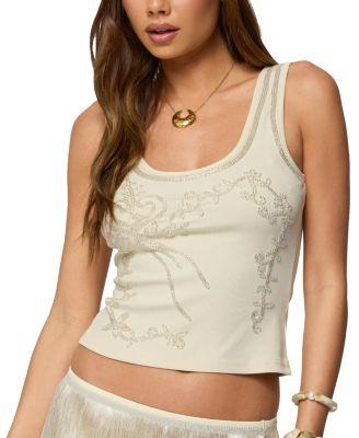 Taliah Beaded Scoop Neck Tank Top by EDIKTED