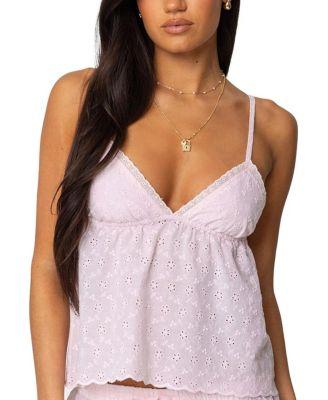 Talula Eyelet Babydoll Top by EDIKTED