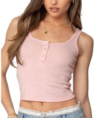 Tiana Henley Tank Top by EDIKTED