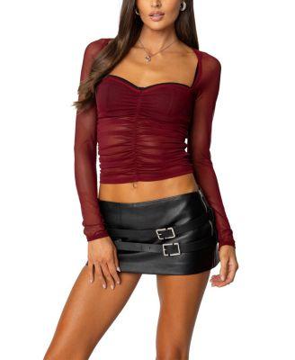 Tristina Ruched Mesh Bra Top by EDIKTED