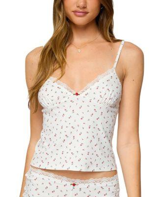 Viola Floral Lacey Tank Top by EDIKTED