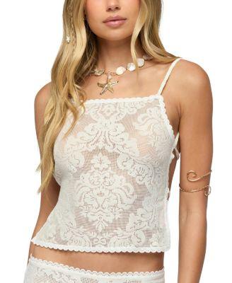 Violette Sheer Lace Tie Back Top by EDIKTED