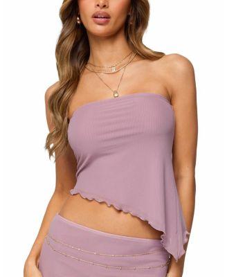 Vivi Mesh Asymmetric Tube Top by EDIKTED