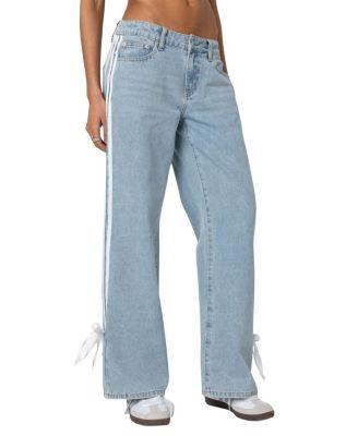 Washed Low Rise Ribbon Jeans by EDIKTED