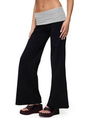 Wide Leg Contrast Fold Over Pants by EDIKTED