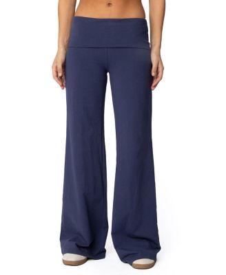 Wide Leg Fold Over Pants by EDIKTED