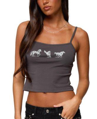 Wild Horses Graphic Tank Top by EDIKTED