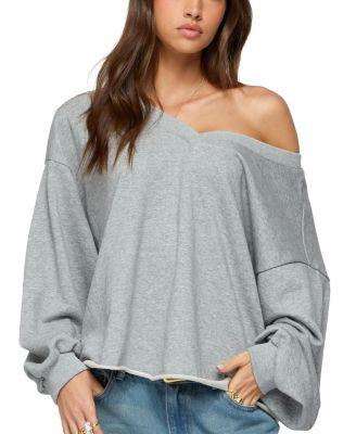 Winfred Oversized V Neck Sweatshirt by EDIKTED