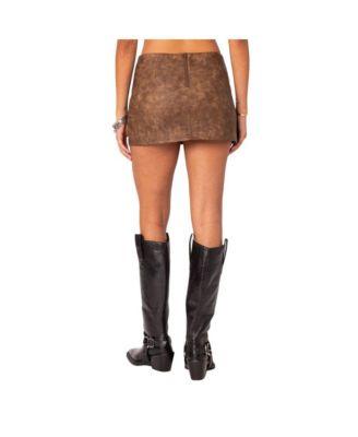Women's Ainsley Lace Up Faux Leather Mini Skirt by EDIKTED