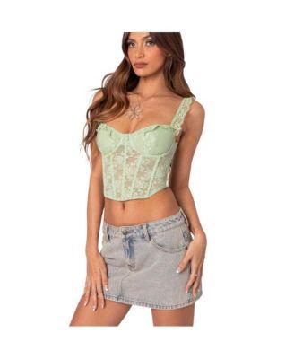 Women's Amaya Sheer Lace Corset by EDIKTED