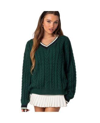 Women's Amoret cable knit sweater by EDIKTED