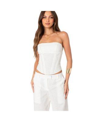 Women's Arya Linen Look Corset by EDIKTED