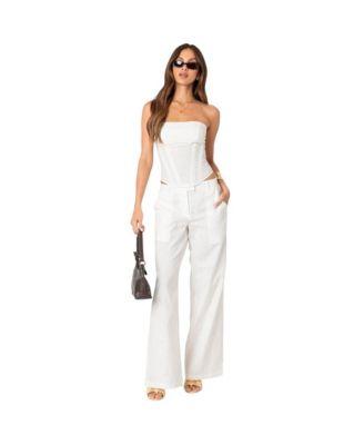 Women's Arya linen look pants by EDIKTED
