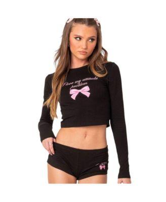 Women's Attitude Problem long sleeve t shirt by EDIKTED