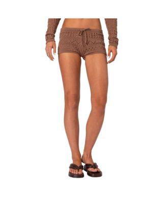 Women's Betsy Tie Front Knitted Shorts by EDIKTED