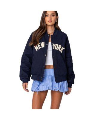 Womens Big Apple Oversized Bomber Jacket by EDIKTED